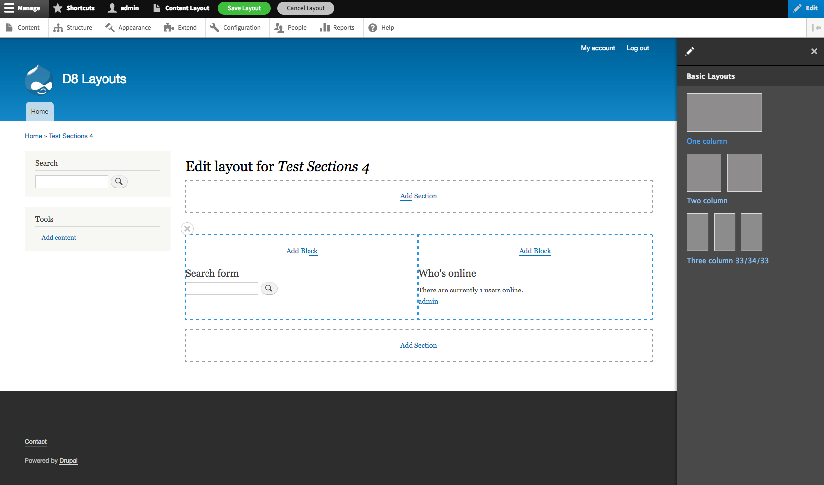 Drupal 8 Layout Builder
