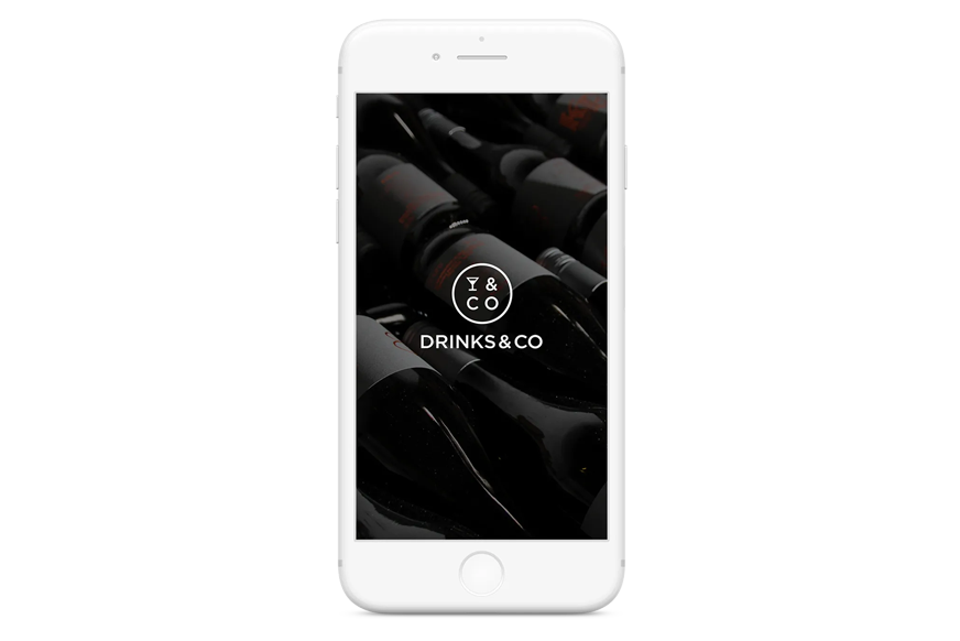 Drinks & co site featured on mobile device